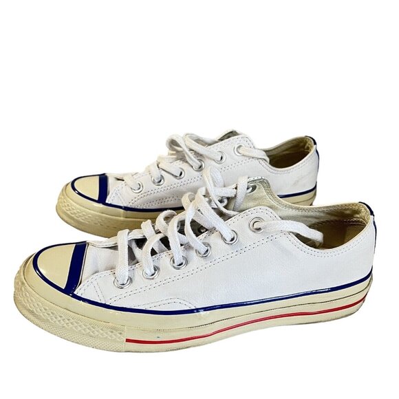 Converse Unisex Vintage Leather White/Blue Size W7 M5 - Picture 3 of 16